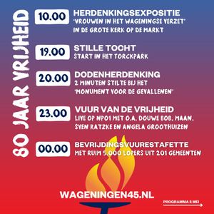 Morgen herdenken we samen vanuit Wageningen, Stad der Bevrijding met o.a. de Stille Tocht, Vuur van de Vrijheid en Bevrijdingsvuurestafette 🇳🇱🕊️Op 5 mei koesteren we 80 jaar vrijheid ✨ Let op: de Start Nationale Viering begint op 5 mei al om 10.30 uur, 1,5 uur eerder dan je gewend bent, het programma bestaat uit de Nationale Herdenking Capitulaties 1945, 5 mei-lezing en om 11.40 uur het Vrijheidsdefilé. Er is beperkte plek voor publiek, dus kom op tijd! Bekijk het hele programma op onze website en #MaakHetVerschil 🔥